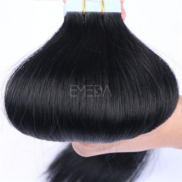 Silk straight style and Remy hair grade hair extensions 18inch 1# Black color YL099